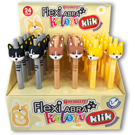 Długopis ścieralny automatyczny 0,5mm niebieski Flexi Abra KOLORI FOX TT8824