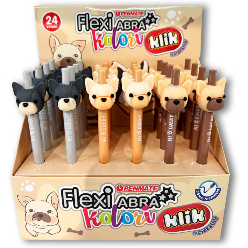 Długopis ścieralny automatyczny Flexi Abra Kolori BULLDOG 0,5mm niebieski TT8826 PENMATE