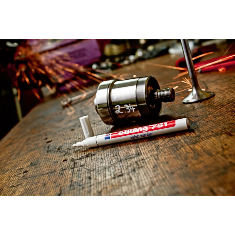 Marker lakierowy 1-2mm 751 biały okrągłą końcówka 751/049/B EDDING