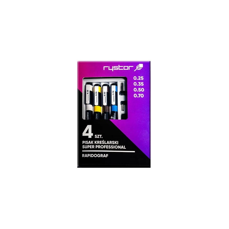 Rapitograf komplet 4sztuki PROFESSIONAL 114-000 RYSTOR