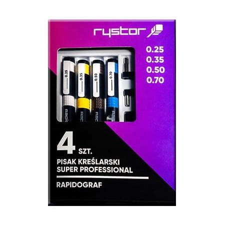 Rapitograf komplet 4sztuki PROFESSIONAL 114-000 RYSTOR