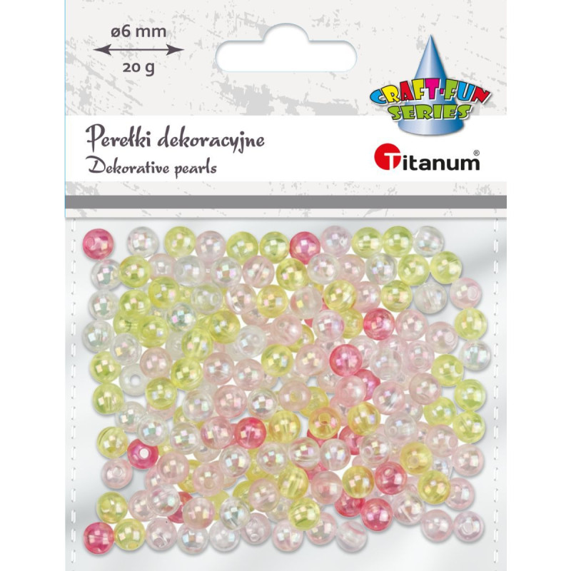 Perełki kolorowe 20g, 6mm 649452 TITANUM
