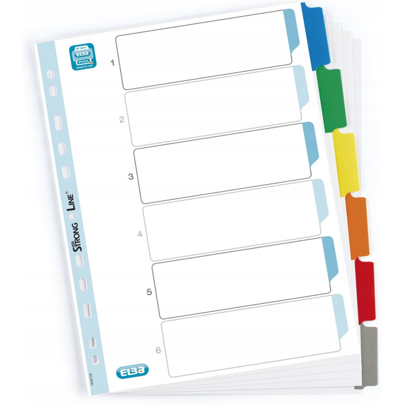 Przekładki kartonowe A4 MYLAR 1-6 kolor OXFORD 100204976