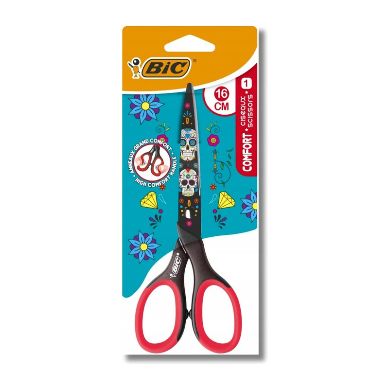 Nożyczki COMFORT DECOR 16cm blister 9262822 BIC