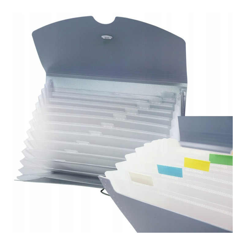 Teczka harmonijkowa A4 PP 13 przegródek grafit MORANDI THM-A4-02 BIURFOL