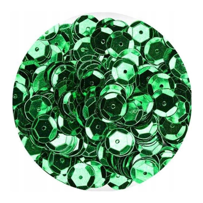 Cekiny błyszczące 8mm zielone B140 BREWIS