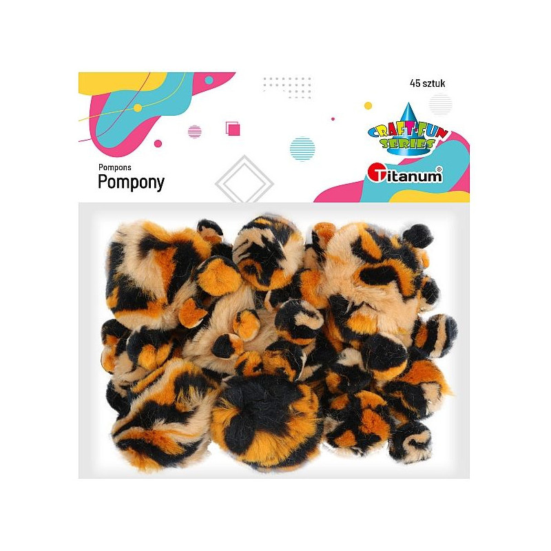 Pompony akrylowe CĘTKI 45szt. mix rozm. 338521 TITANUM