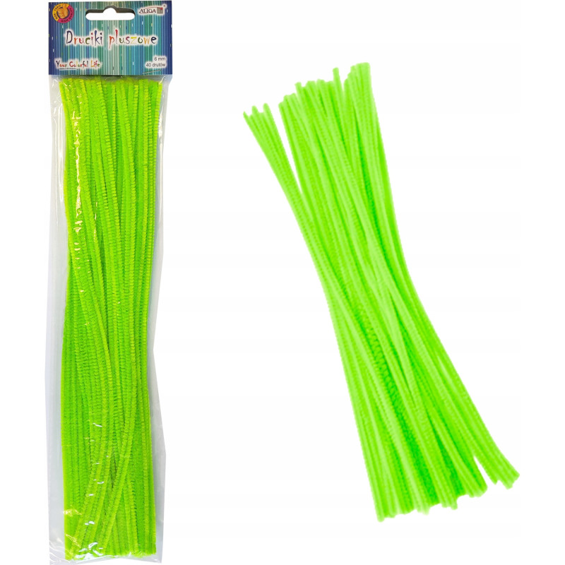 Druty pluszowe 30cm jasno zielone (neonowe) DPK-06 ALIGA
