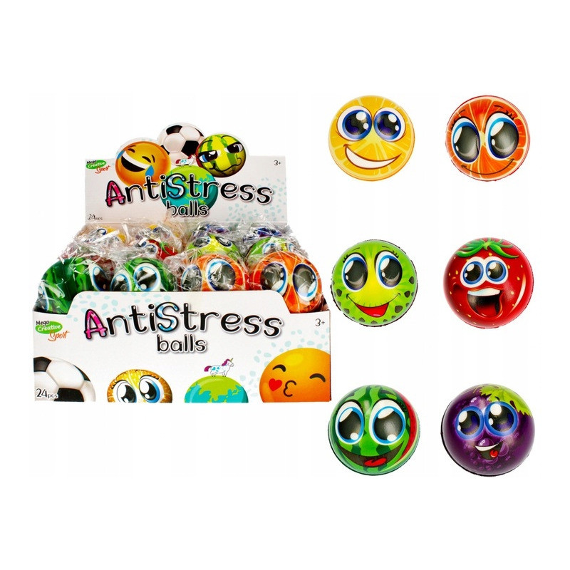 Piłka antystresowa 7cm OWOCE mix 459817 MEGA CREATIVE