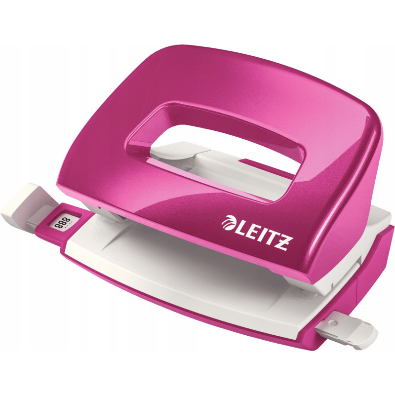 Dziurkacz mini LEITZ WOW metalowy różowy metalik 50601023