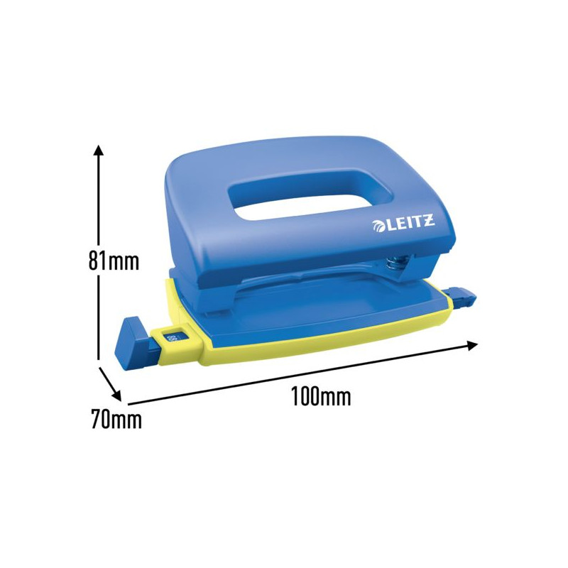 Zestaw dziurkacz i zszywacz mini Leitz Urban Chic, niebieski, 3 lata gwarancji, 10 kartek 55996032