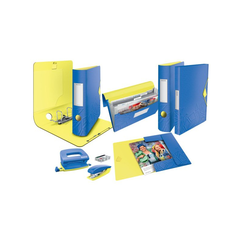 Zestaw dziurkacz i zszywacz mini Leitz Urban Chic, niebieski, 3 lata gwarancji, 10 kartek 55996032