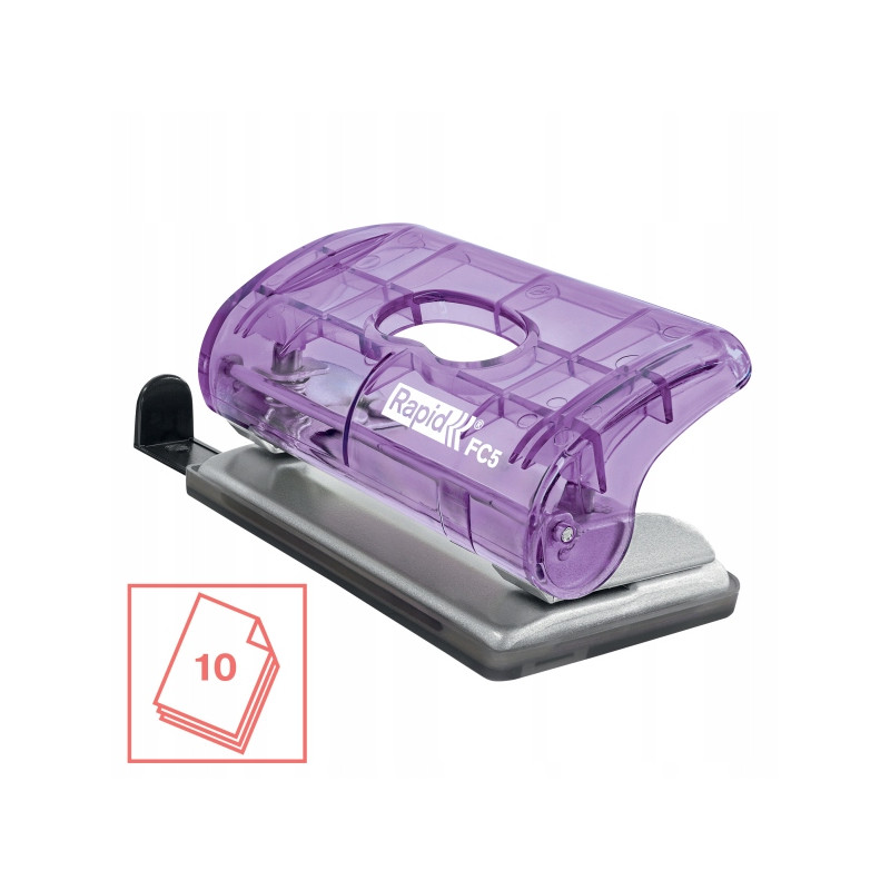 Dziurkacz mini Rapid Colour`Breeze FC5 10 kartek lawendowy 5001534 RAPID