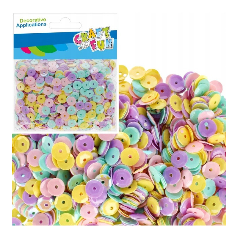 Cekiny metaliczne pastelowe mix 42,5g CRAFT WITH FUN 531732