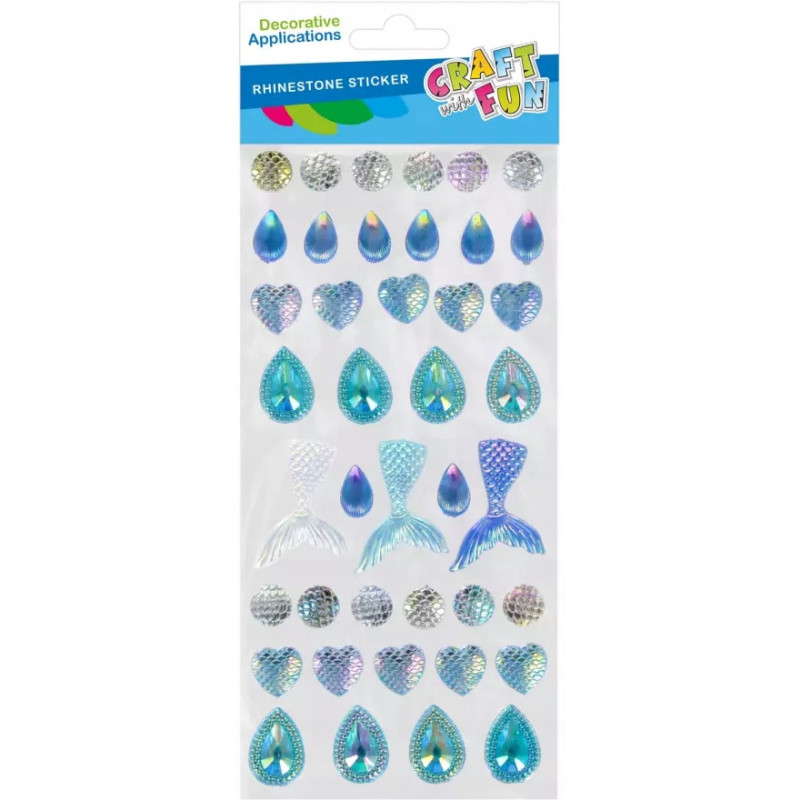 Kryształki samoprzylepne Syrenka niebieskie CRAFT WITH FUN 567265