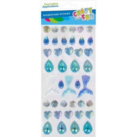 Kryształki samoprzylepne Syrenka niebieskie CRAFT WITH FUN 567265
