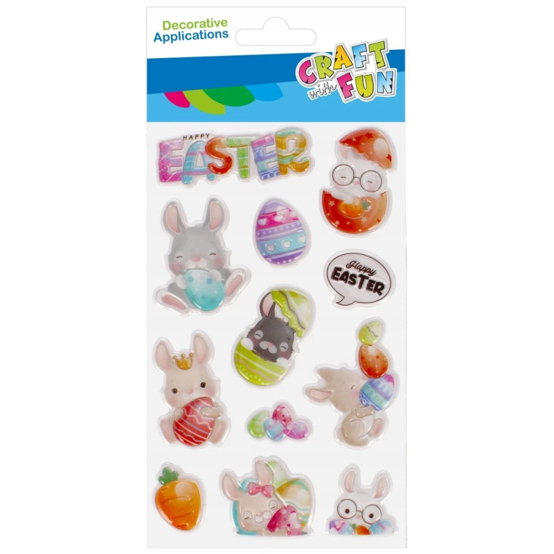 Naklejki zajączek wielkanocny 12szt. CRAFT WITH FUN 531728