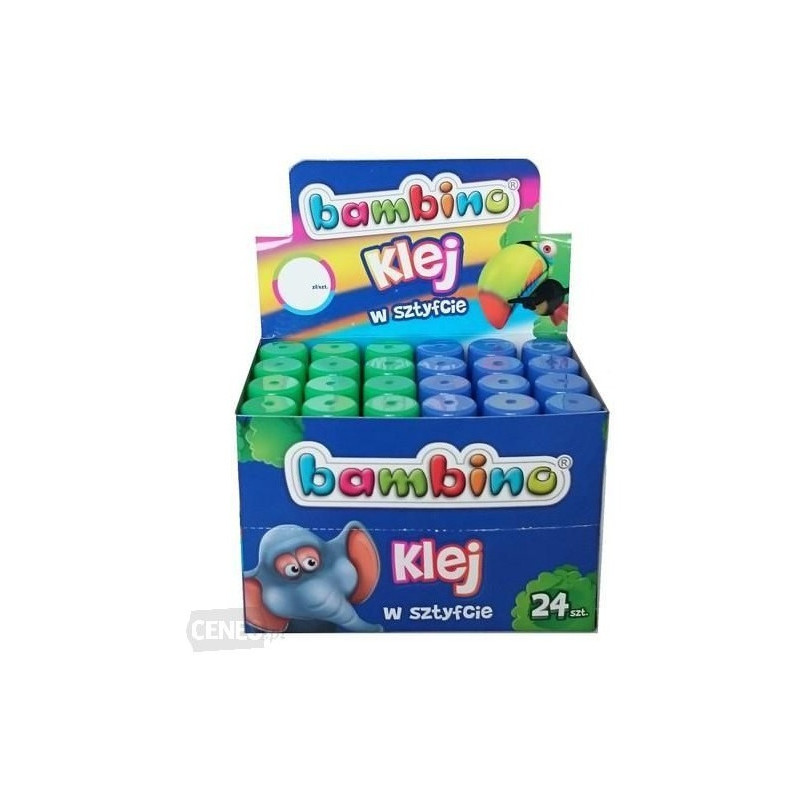 Klej szkolny w sztyfcie 15g Display 24 sztuki BAMBINO St.Majewski