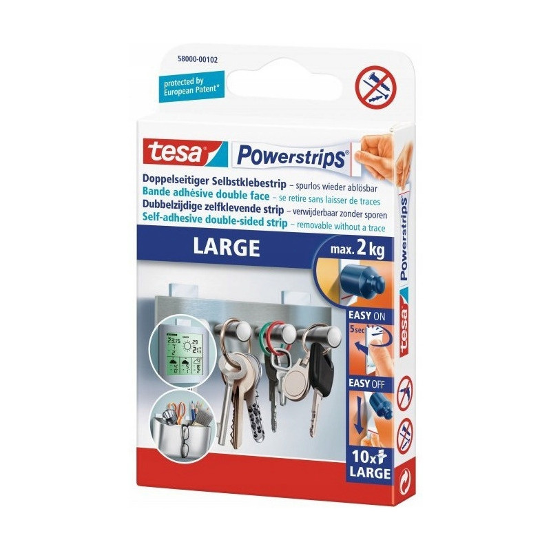 Plastry samoprzylepne TESA POWERSTRIPS duże kpl 10sztuk 58000-00132-01
