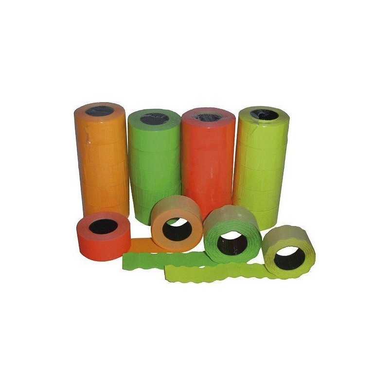 Taśma do metkownicy dwurzędowej 26x16mm (5szt.) zielona falowana