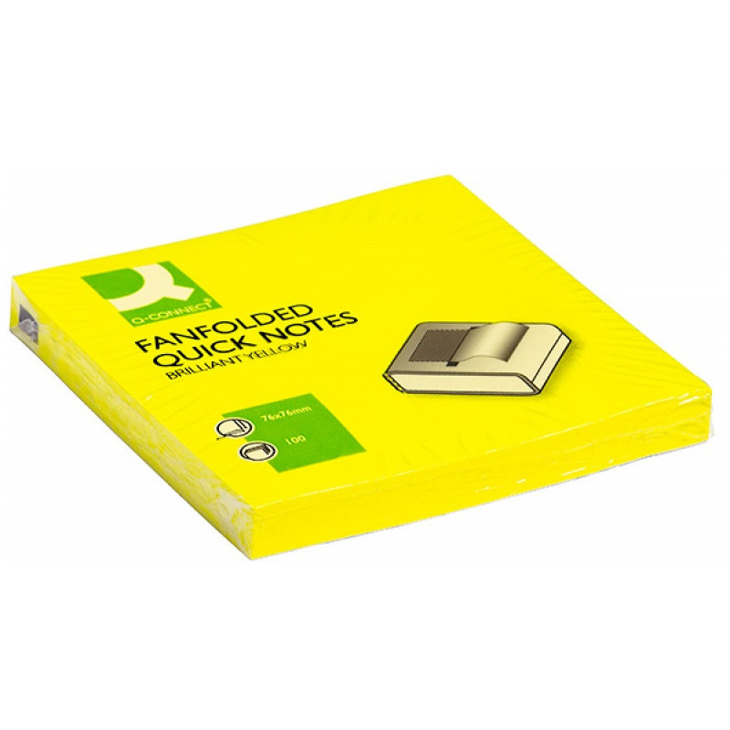 Bloczek samoprzylepny 76x76mm 100k żółty neonowy Z-NOTES KF16575 Q-CONNECT