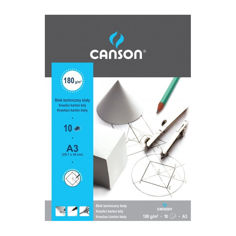 Blok techniczny A3 10k biały 190g. 100554887 CANSON