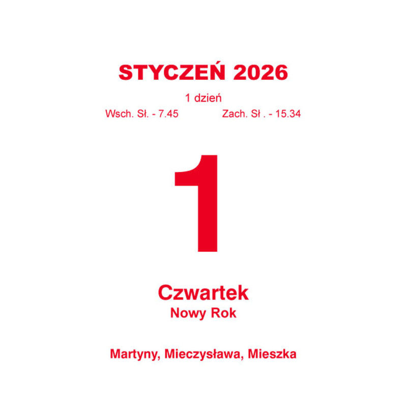 Kalendarz zdzierak BESKIDY