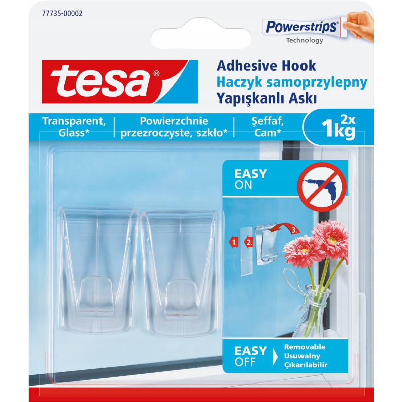 Haczyk dekoracyjny samoprzylepny TESA 1kg. ( 2sztuki) przezroczysty 77735-00002-00 TS