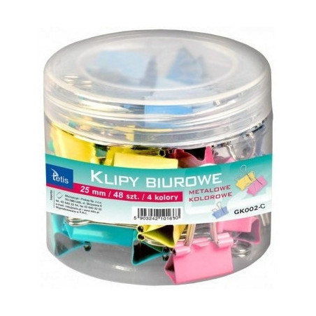 Klipy kolorowe 25mm 48szt. GK002-C TETIS