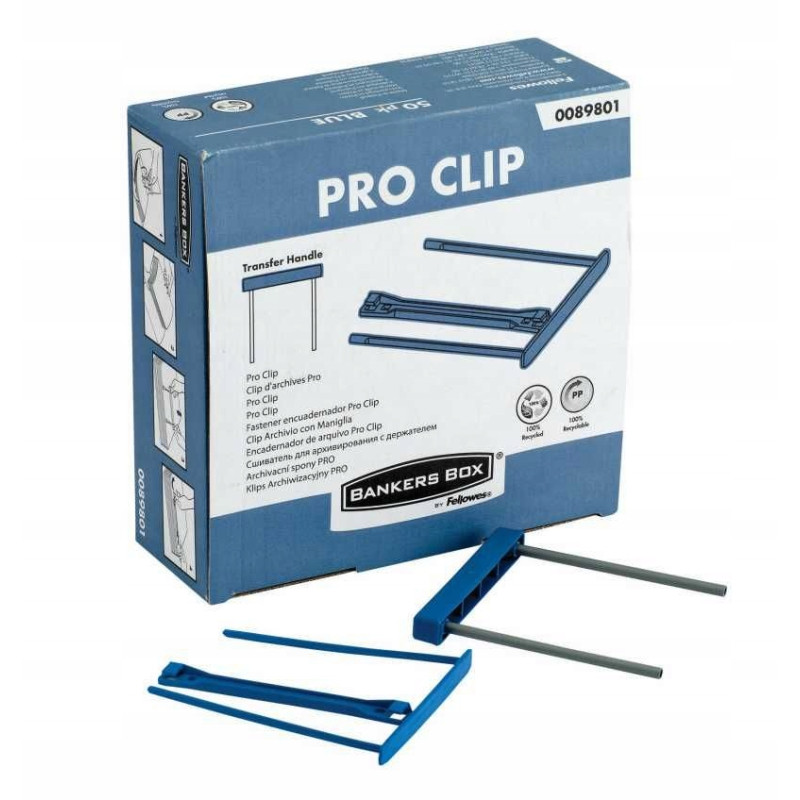 Klips do spinania dokumentów PRO niebieski 50szt FELLOWES 89801