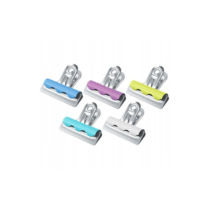 Klipy Buldog 25mm 10szt. kolorowe 255056 BERLINGO