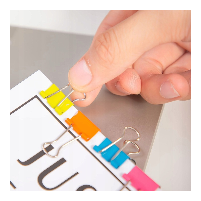 Klips do akt 15mm mix kolorów 50szt E8557 DELI