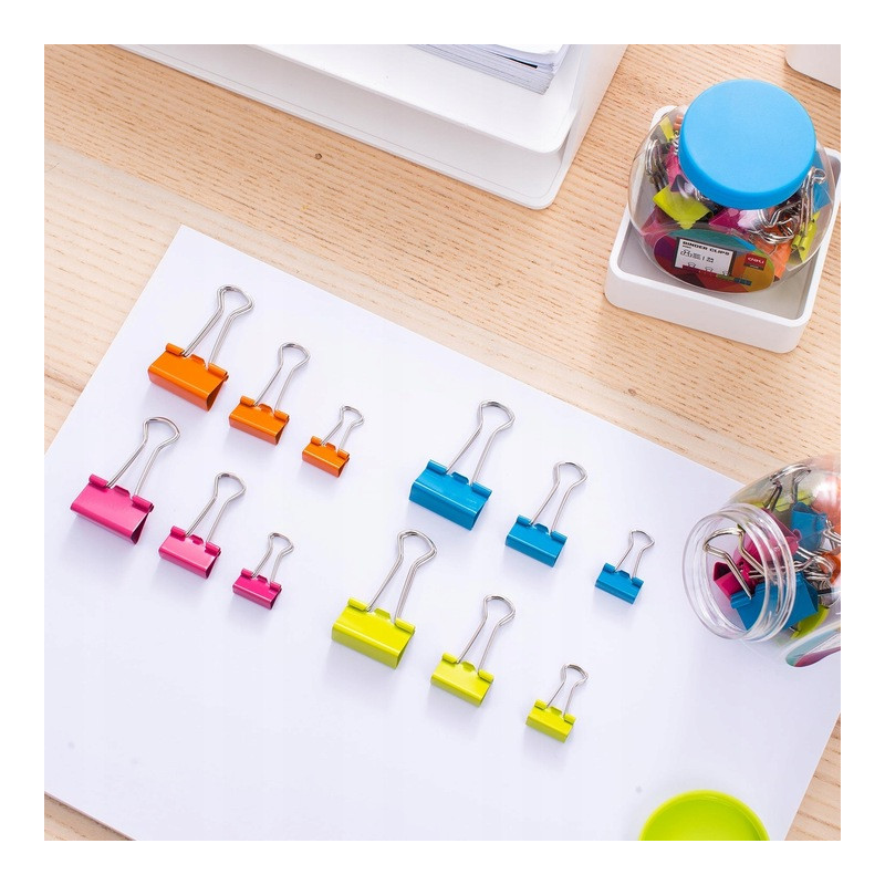 Klips do akt 15mm/19mm/25mm mix kolorów E8560 DELI