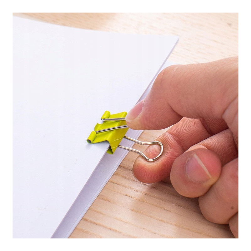 Klips do akt 19mm mix kolorów 25szt E8558 DELI