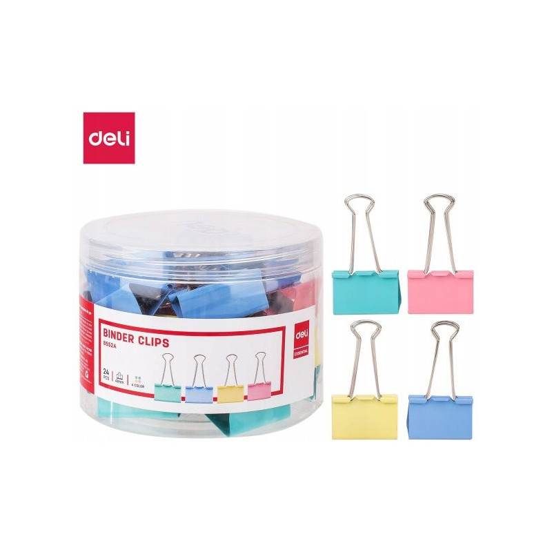 Klips do akt 41mm mix kolorów 24szt. 8552A DELI