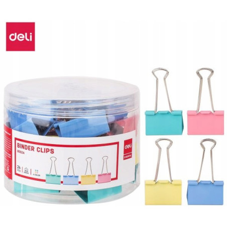 Klips do akt 41mm mix kolorów 24szt. 8552A DELI
