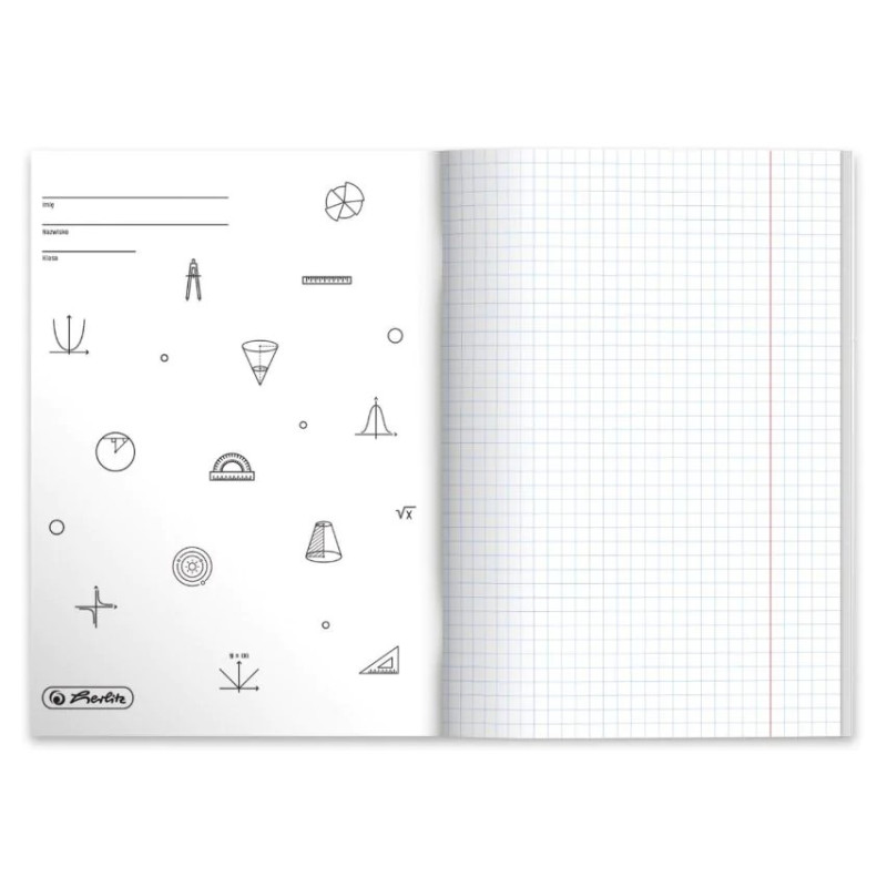 Zeszyt szkolny przedmiotowy A5 60 kartek w kratkę 70g MATEMATYKA 9577438 HERLITZ