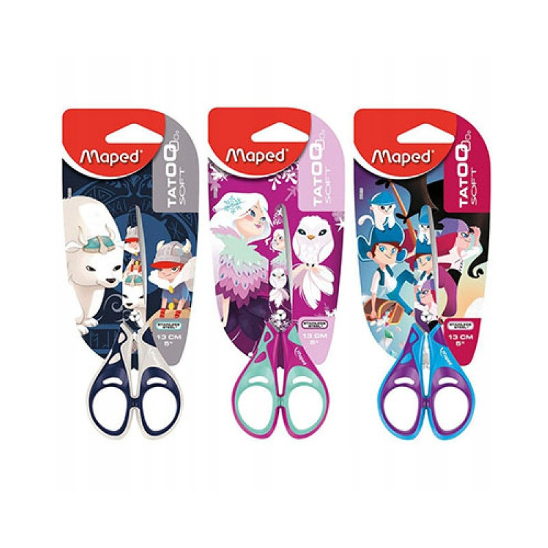 Nożyczki 13cm.TATOO mix 3 wzorów blister MAPED 464910
