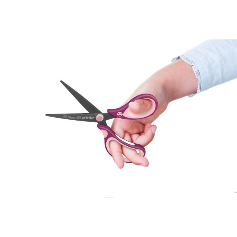 Nożyczki Griffix ergonom.15cm szpiczaste sweet berry 819107 PELIKAN