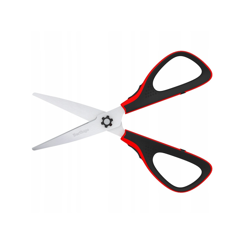 Nożyczki 17,5cm Easycut 300 soft grip czerwone 326316 BERLINGO