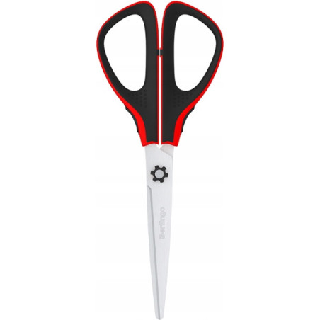 Nożyczki 19cm Easycut 300 soft grip czerwone 326320 BERLINGO