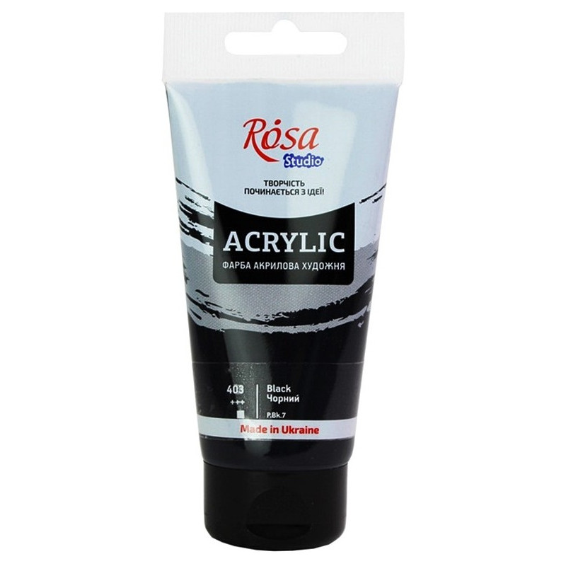 Farba akrylowa Rosa Studio 75ml BLACK 403
