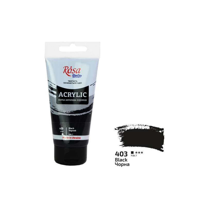 Farba akrylowa Rosa Studio 75ml BLACK 403