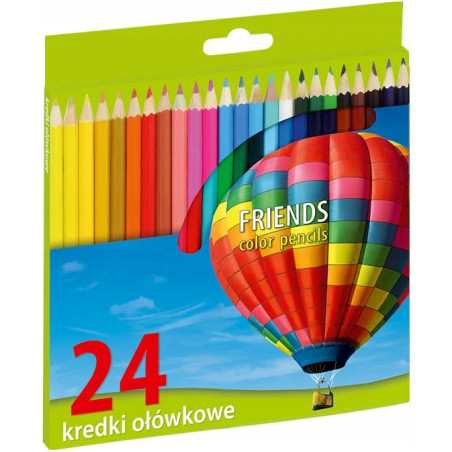 Kredki ołówkowe, sześciokątne 24 kolory ostrzone FRIENDSHIP/UNION 170-1377