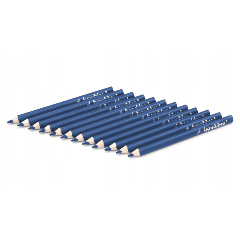 Kredki ołówkowe trójkątne Zestaw 12 kredek granatowe BAMBINO St.Majewski