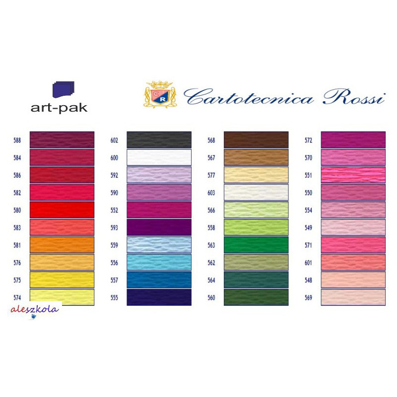 Bibuła karbowana, włoska gruba 180g ciemno czerwony 586 Cartotecnica Rossi