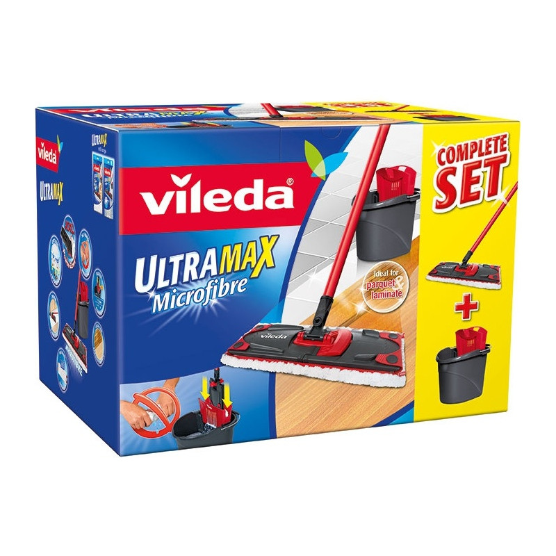 Zestaw w kartonie VILEDA ULTRAMAX mop płaski + wiadro 155737