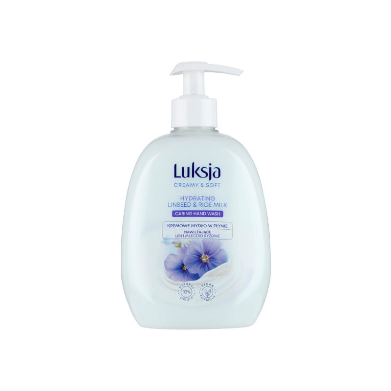 Mydło w płynie z dozownikiem LUKSJA 500ml LINSEED/ Len i mleczko ryżowe