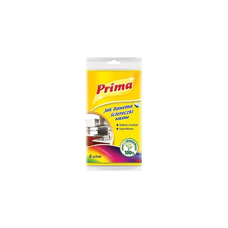 Ściereczki PRIMA Neon jak bawełna 6 szt. XA004806056/XA004806577
