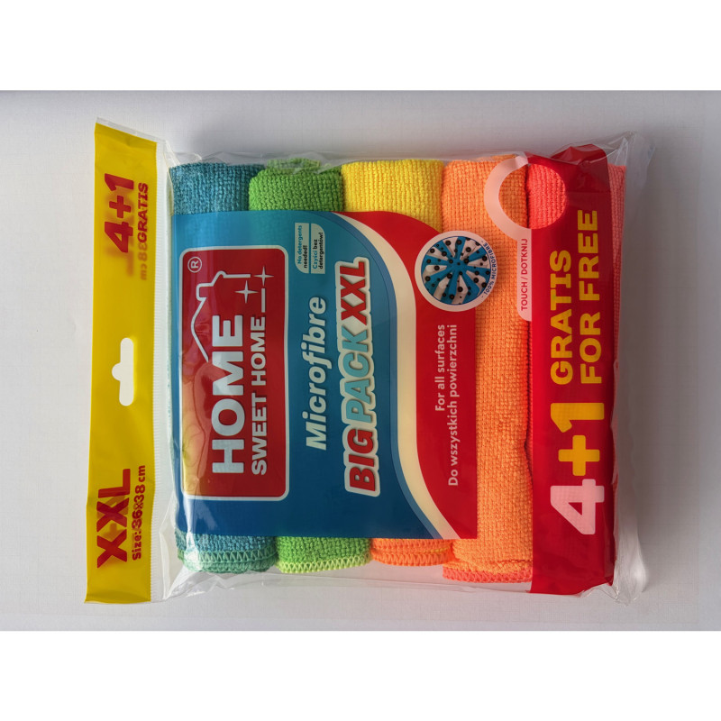 Ściereczka do kurzu MICROFIBRA XXL 36x38cm (4 sztuki + 1gratis) SPONTEX 19780039/400000018